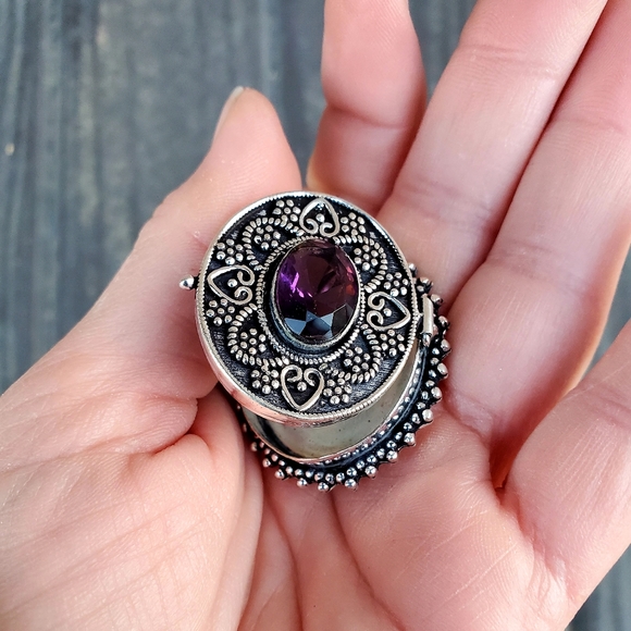 New Huge Amethyst 925 Silver Poison Pendant. - Picture 8 of 16